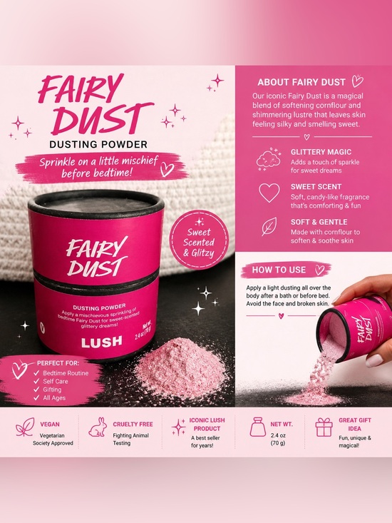 Lush Other - LUSH Fairy Dust Dusting Powder - Bright Pink